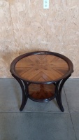 26" H Elegant Round 2-Tier Wood Coffee Table