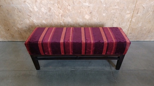 Elegant Red-Velvet Colored Padded Entry Bench