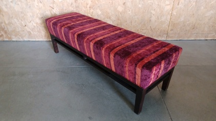 Elegant Red-Velvet Colored Padded Entry Bench