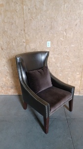 Elegant Brown/Beige Colored Lounge/Accent Chair