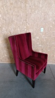 Elegant Red Velvet Padded Lounge/Accent Chair