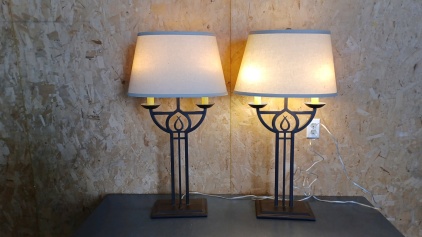 Pair of 36" H Elegant Decorative Lamps