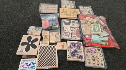 (1) Set of 50+ Stamps and Ink Pads