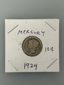 Vintage 1924 Mercury Dime