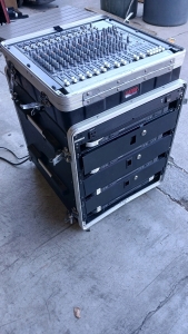 Mackie Mixer 1642-VLZ3 In Gator Rack Case With Furman M8x² And (4) Shure Wireless Mic Receivers With Microphone Packs