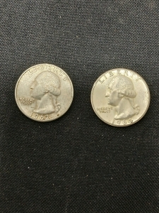 (1) 1962 (1) 1964 Silver Quarters