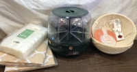 6Grid Grain Dispenser, Artisian Bread Bowls (2) Table Cloths & Vacuum Sealer Bags