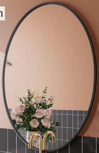 Black Oval Bathroom Mirror