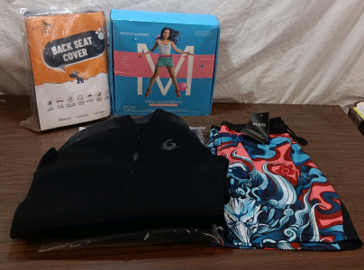 GoldFin Mens Weatsuit Top,[2] Backseat Dogcover,Pajuye Swim Trunks,&More.