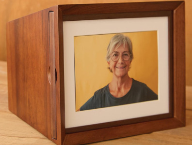 (2) Family Photo Urn Walnut Wood