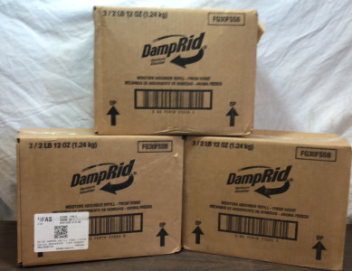 3 Boxes Of Damp Rid Refills- Each Box Contains 3 Bags