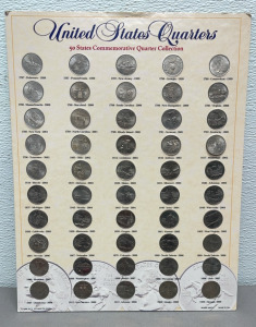 (50) Quarter Set Of United States Quarters W/ Collectors Board