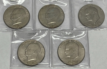 (5) Eisenhower $1.00 Coins Dated Between 1972-1978