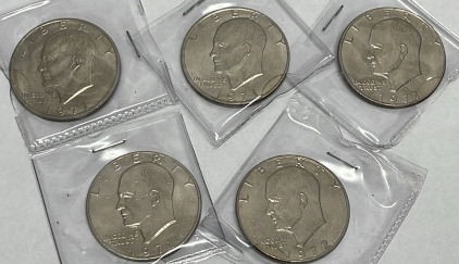 (5) Eisenhower $1.00 Coins Dated Between 1971-1972