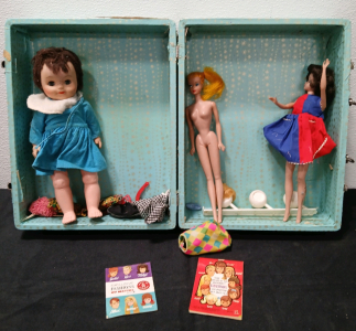 (2) 1958 Barbie Dolls With Vintage Carry Case And Accessories