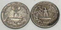 (2) Silver Washington Quarters Dated 1957 - 2