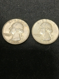 2 1964 Silver Quarters