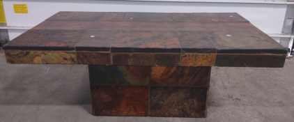 47¼"x 29¾"x 17½" Outside Patio Stone Table (Dark Multi Colored Stone)