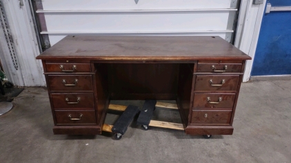 66"x 30"x 30½" Vintage Solid Cherry Wood Desk