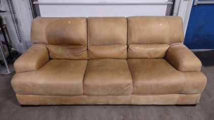 3-Seater Real Leather Tan Couch