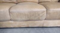 3-Seater Real Leather Tan Couch - 3