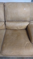 3-Seater Real Leather Tan Couch - 7