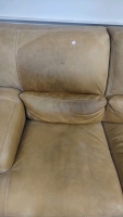 3-Seater Real Leather Tan Couch - 9