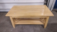 42"x 24"x 18" Birch Wood Coffee Table & 44½"x 21"x 33½" Foldable Table Stand w/ Drawer & Shelves Built Into It - 2