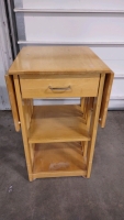 42"x 24"x 18" Birch Wood Coffee Table & 44½"x 21"x 33½" Foldable Table Stand w/ Drawer & Shelves Built Into It - 7