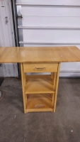 42"x 24"x 18" Birch Wood Coffee Table & 44½"x 21"x 33½" Foldable Table Stand w/ Drawer & Shelves Built Into It - 12