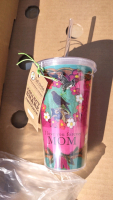 Mother Days Gifts; (2) Boxes of Tumblers (Various Colos), (2) Boxes of Travelers Mugs (Various Colors), (2) Boxes of 15 oz. Latte Mugs, (4) Boxes of Dresses (Various Colors) & (5) Boxes of Tissue Paper (Various Colors) - 13