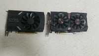 (1) EVGA Geforce 1060, (1) ASUS GTX 750TI