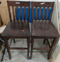 (2) Bar Height Chair - Dark Wood