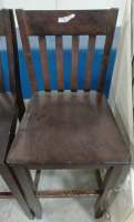 (2) Bar Height Chair - Dark Wood - 3