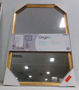 (1) NEW! Origin21 Rectangular Mirror w/ Gold Leaf Finish - 24"