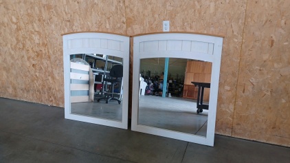 Pair of Framed Vanity Mirrors 46" x 39"