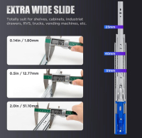 SLIDEWAY Heavy Duty Drawer Slides - 26” (180 lb) & 28” (145 lb) Full Extension Ball Bearing Sliding Rails - Tool Box & Cabinet Glides (2” Wide) - 2