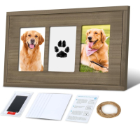 (1) Cat tray w/ litter (3) Dog print frames - 4