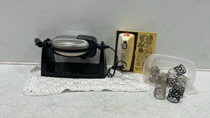 (1) Belgium waffle (1) Vintage wall mounting hand mixer and more!