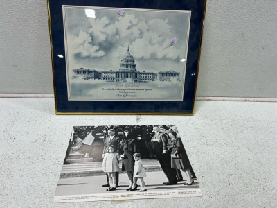 (1) The death of President Kennedy print (1) Boise highschool drawing