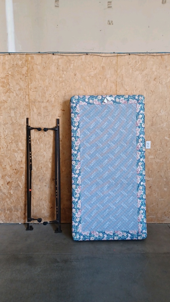 TwinSize Box Spring with Bed Frame Rails