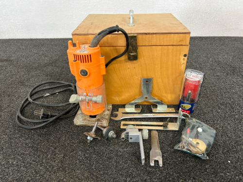 Chicago 1/4" Trimmer Router Model 44914 With Parts and Pieces