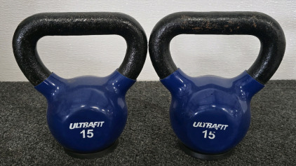 (2) UltraFit KettleBells, 15lbs