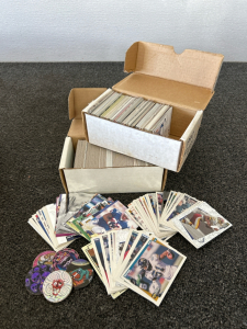 Box Of Sports Cards and Pogs