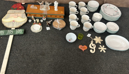 Holiday China set, “Ho, Ho, Ho” Santa Sign, and More!