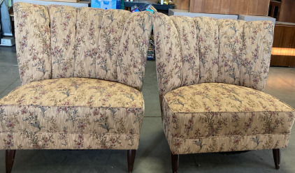 (2) VINTAGE FAN BACK CHAIRS.