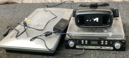 TECHNAXX TURNTABLE, VR HEADSET, HP SCANJET 4850.