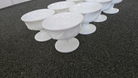 (1) Set of 8 Milk Glass Ice Cream Dishes - 2