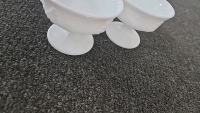 (1) Set of 8 Milk Glass Ice Cream Dishes - 3