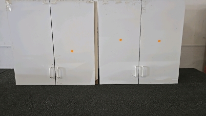 (2) White Upper Cabinets